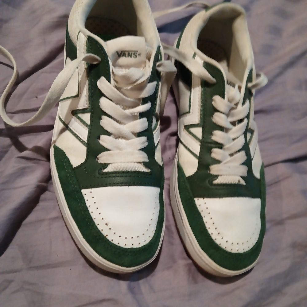 Vans Classic Green and White Sneakers